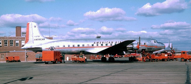 Back in the early 60s, flying was still a pretty special event - at least in the mind of a 10 or 12 year old.  Going to Harrisburg, PA's airport was exciting.  Here are a couple of American's modern fleet in Harrisburg.

Photo Don Hall, Sr.
 View full size.